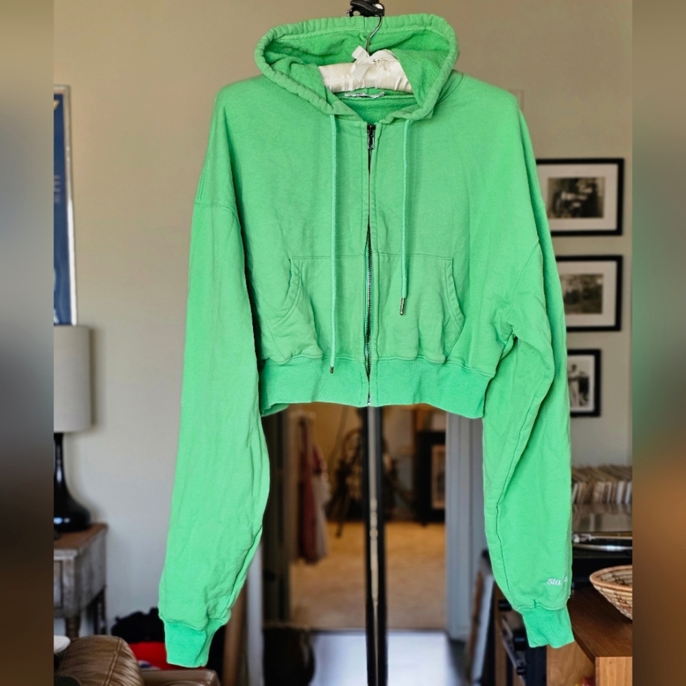 SLA The Label Green Cropped Hoodie